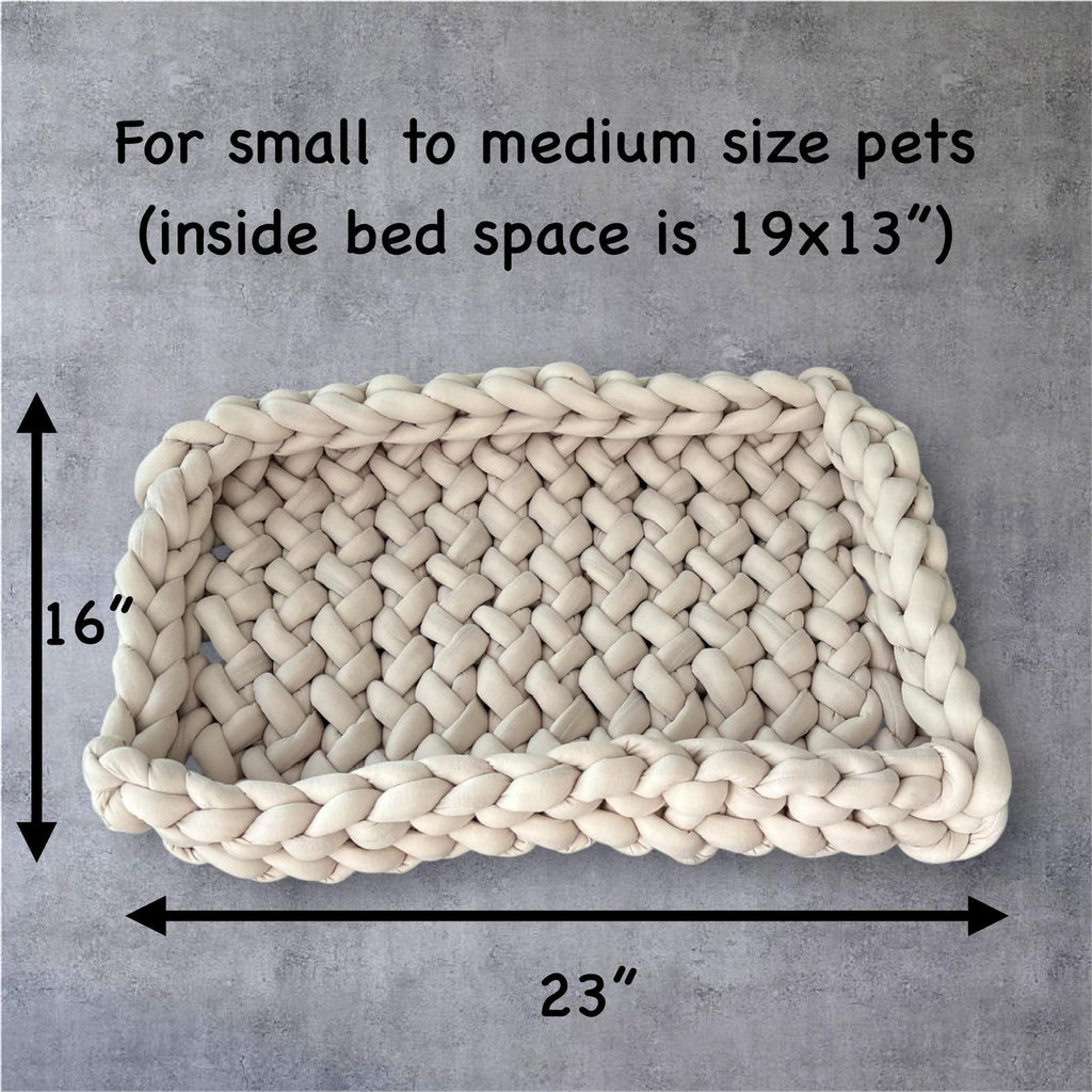 The Rectangular Cotton Spa Nest — Handwoven Pet Basket