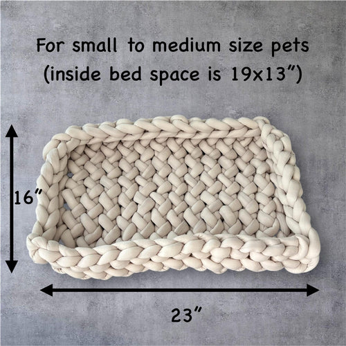 The Rectangular Cotton Spa Nest — Handwoven Pet Basket