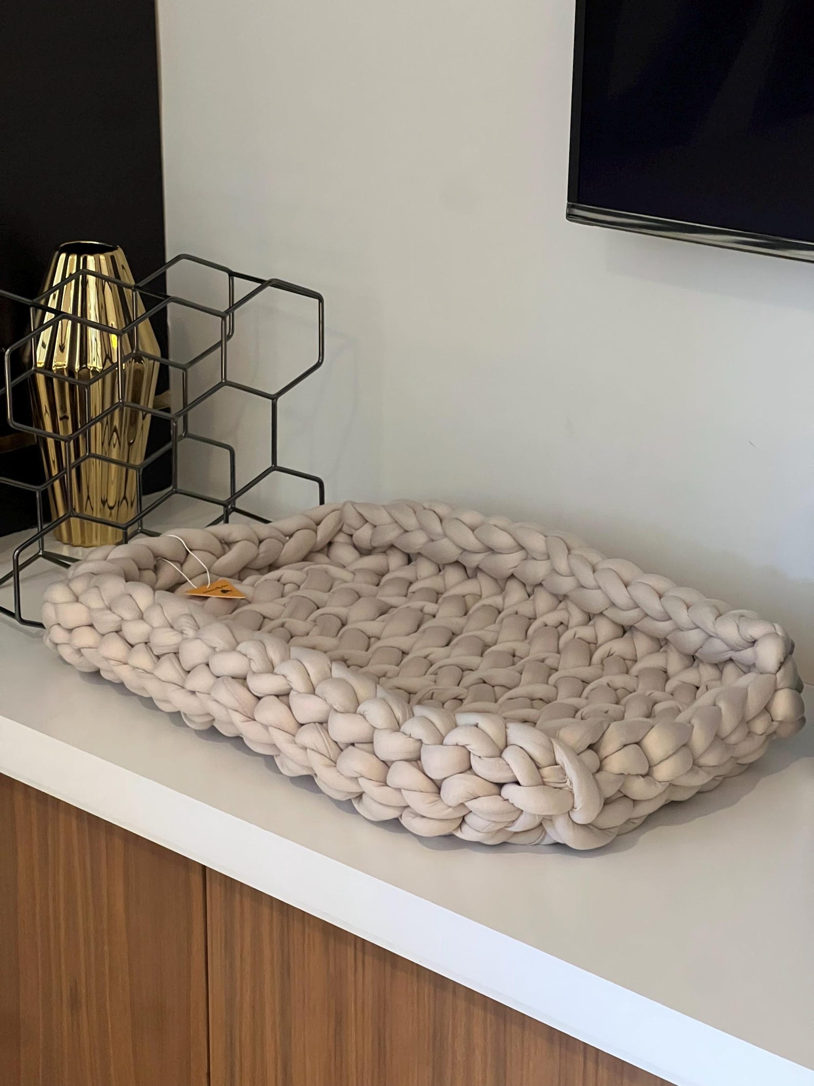 The Rectangular Cotton Spa Nest — Handwoven Pet Basket