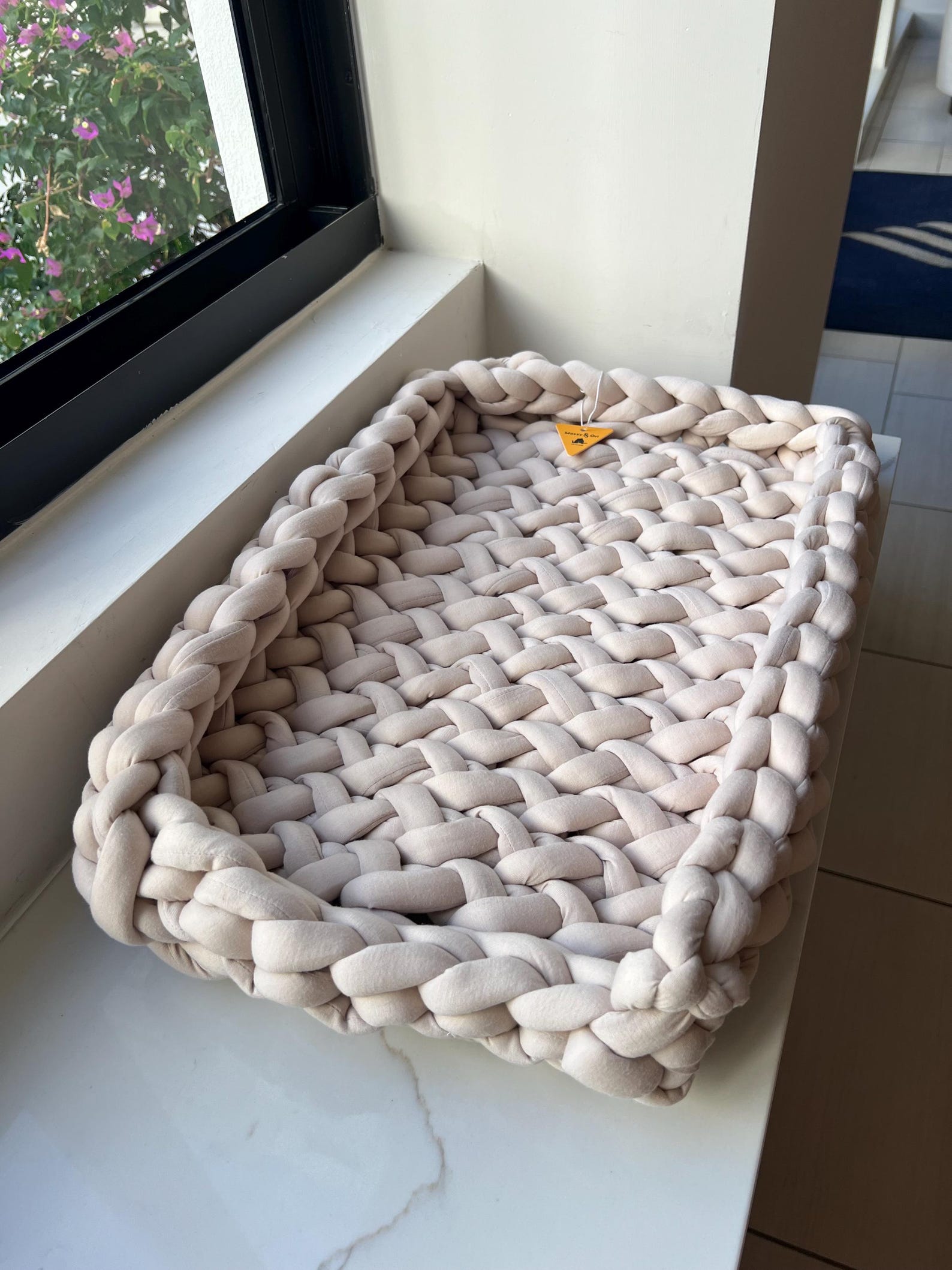 The Rectangular Cotton Spa Nest — Handwoven Pet Basket