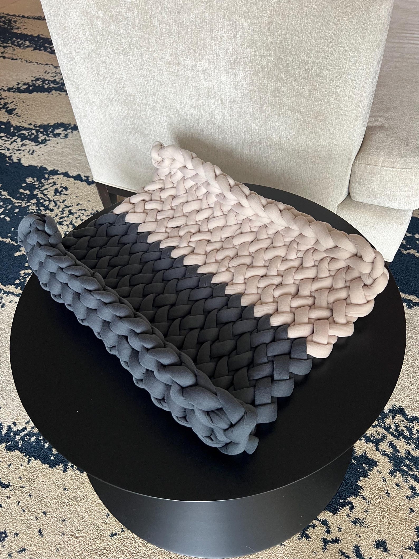 The Color-Striped Cradle Lounge — Handwoven Cotton Pet Mat