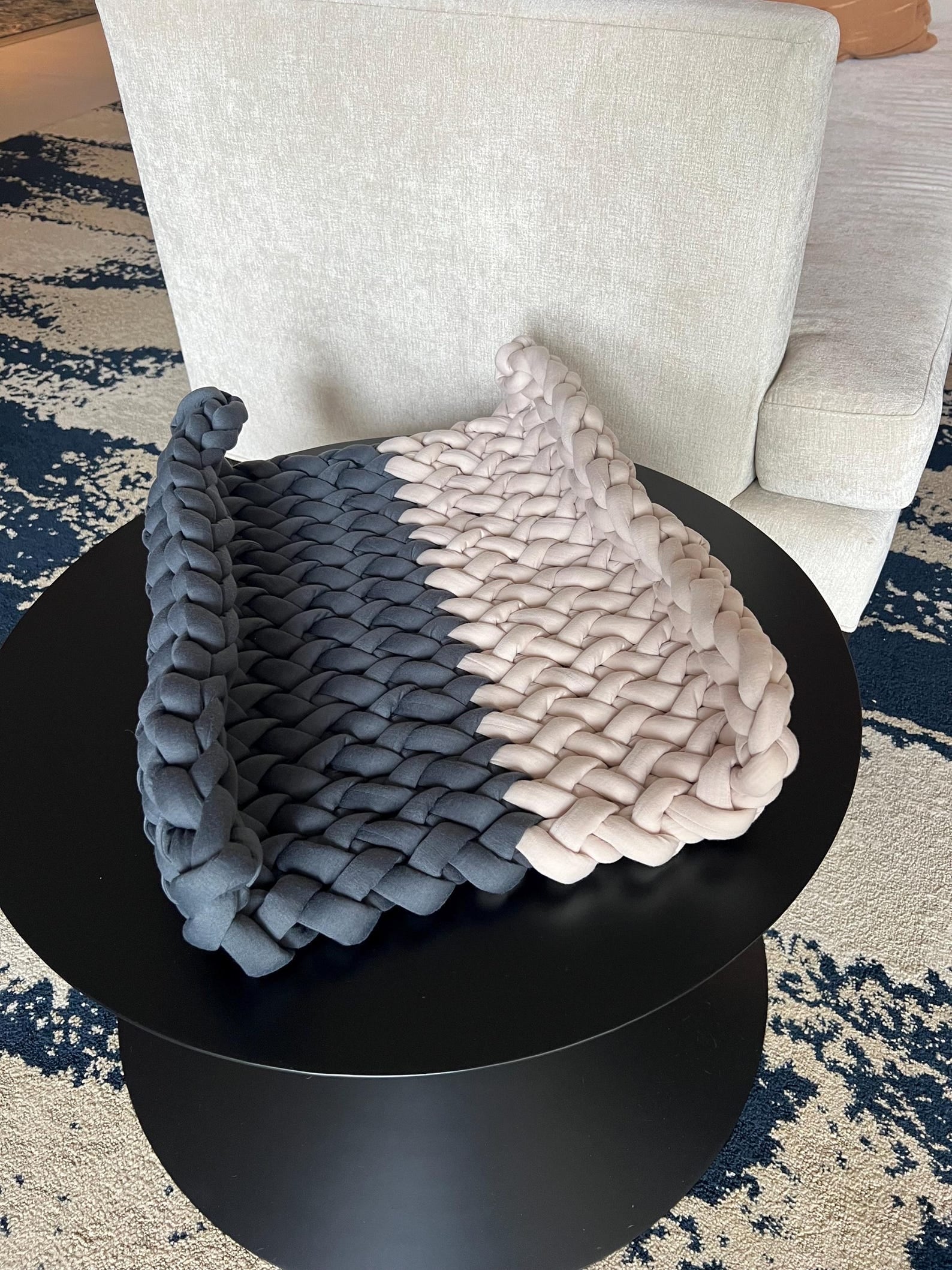 The Color-Striped Cradle Lounge — Handwoven Cotton Pet Mat
